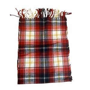 Old Navy Checker Plaid Straight Scarf Preppy Stylish Fringe - One Size